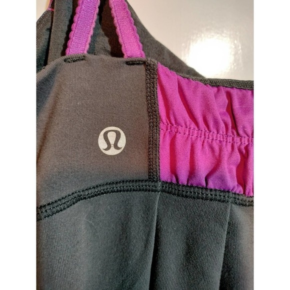 Lululemon Athletic Tank Top gray and purple woman size 10 Adjustable straps - Picture 7 of 7